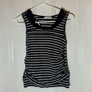 Striped Black and Silver Women's Tank Top